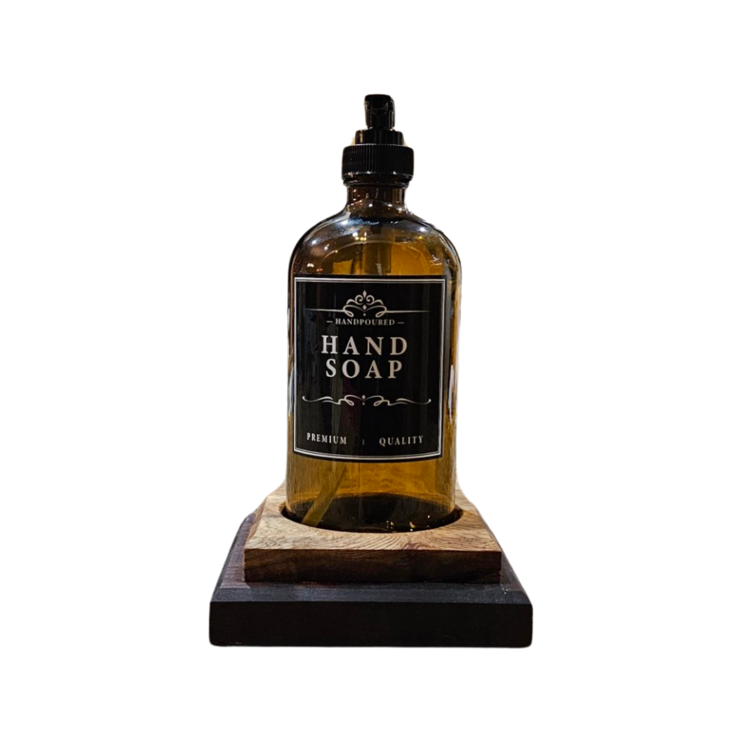 Black Limba and Peruvian Walnut Soap dispenser