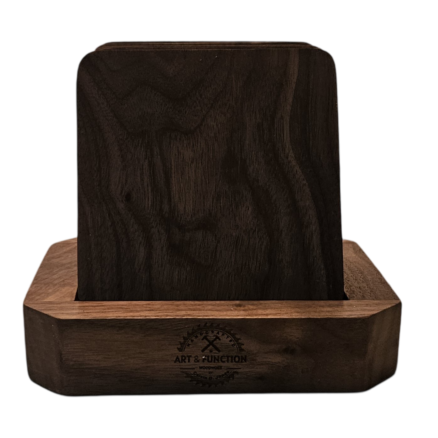 Walnut Bottle Opener Coasters set of 5