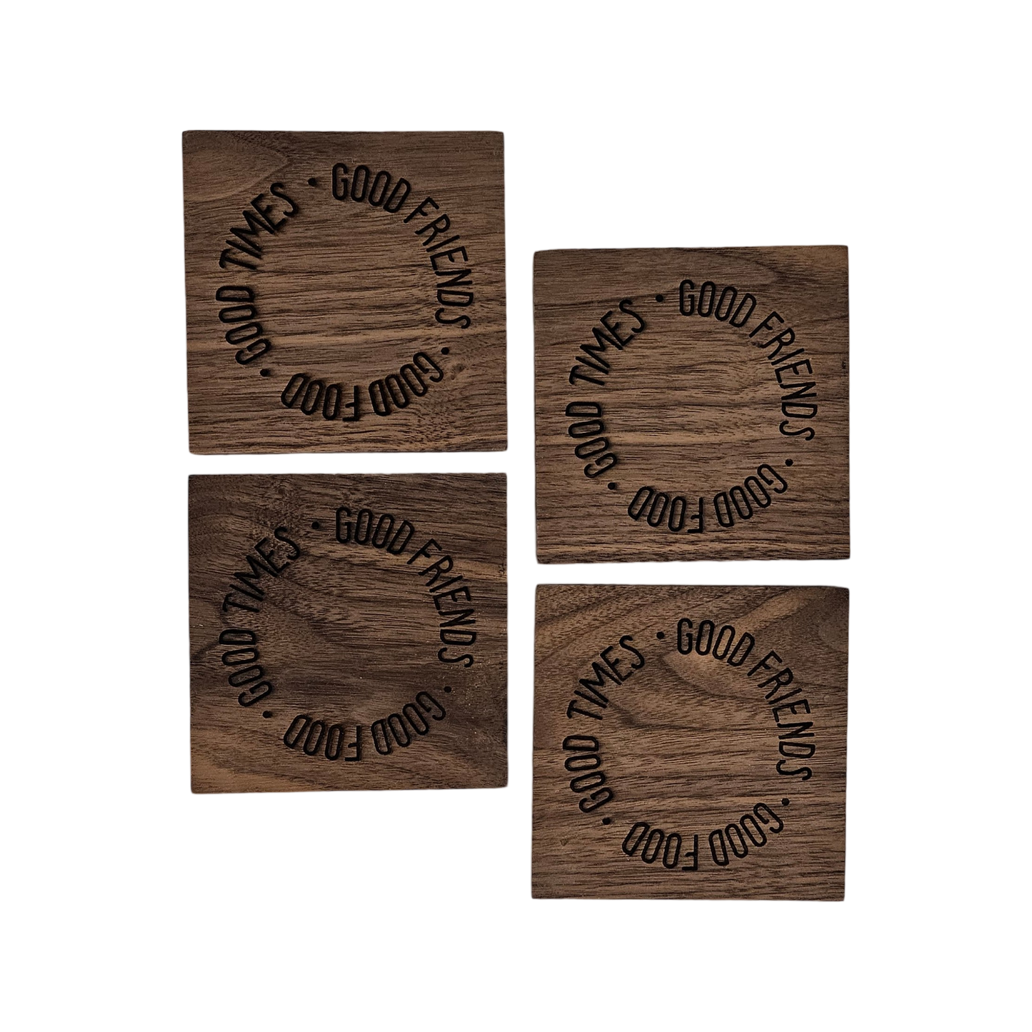 Laser engraved bottle opener coasters Set of 4
