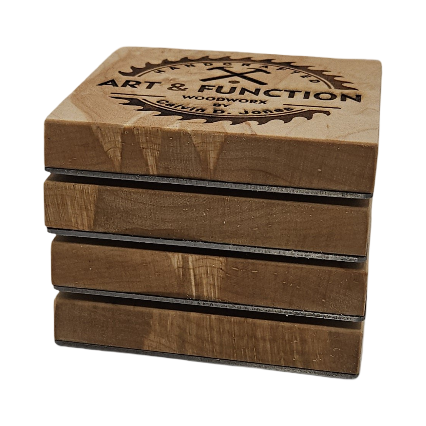Curly Maple Bottle Opener Coasters (Set of 4)