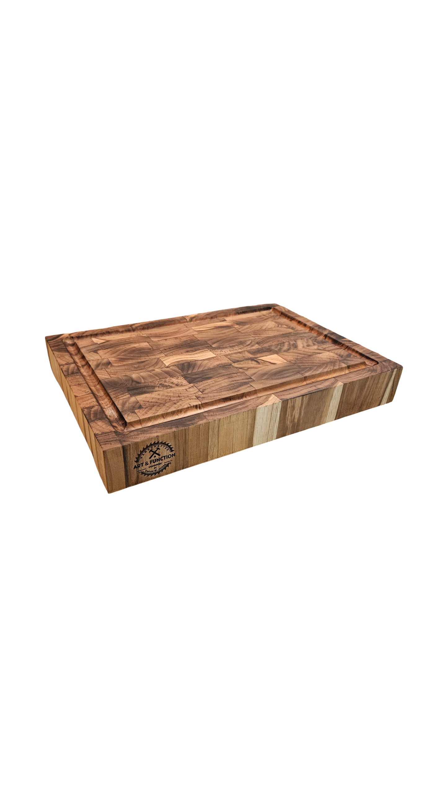 Torched end grain Teak Butcher block