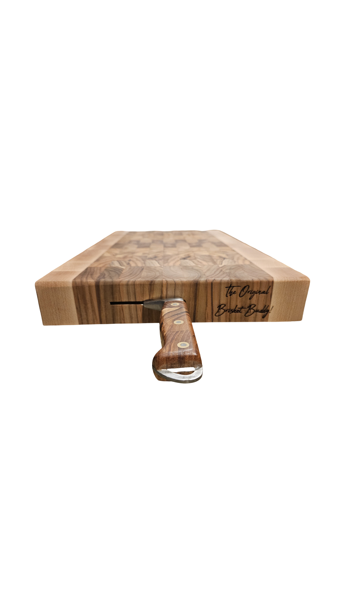 Large Teak and Hard Maple Brisket Buddy (Cleaver Edition)