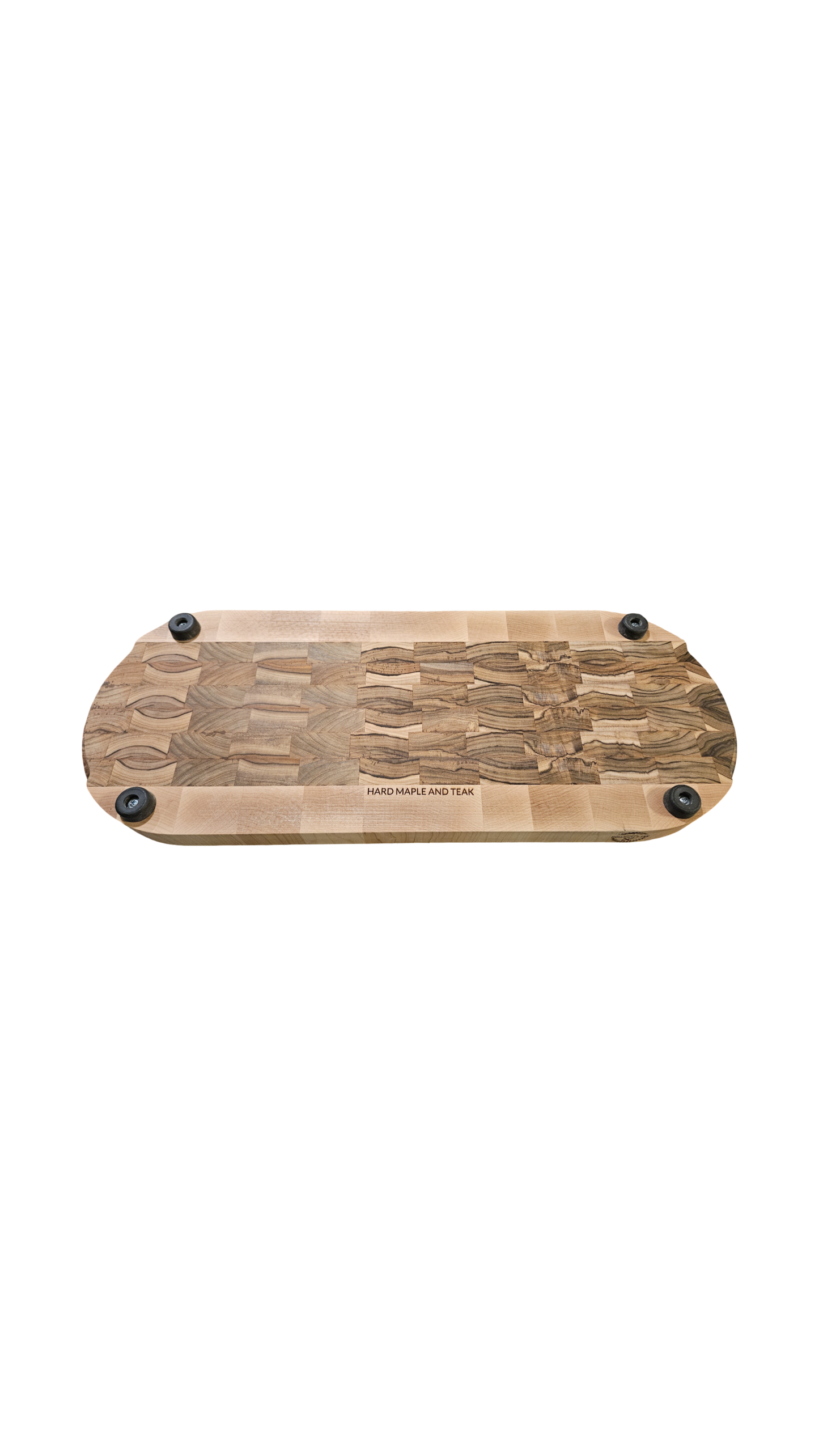 Capsule Shaped Teak and Maple Butcher Block