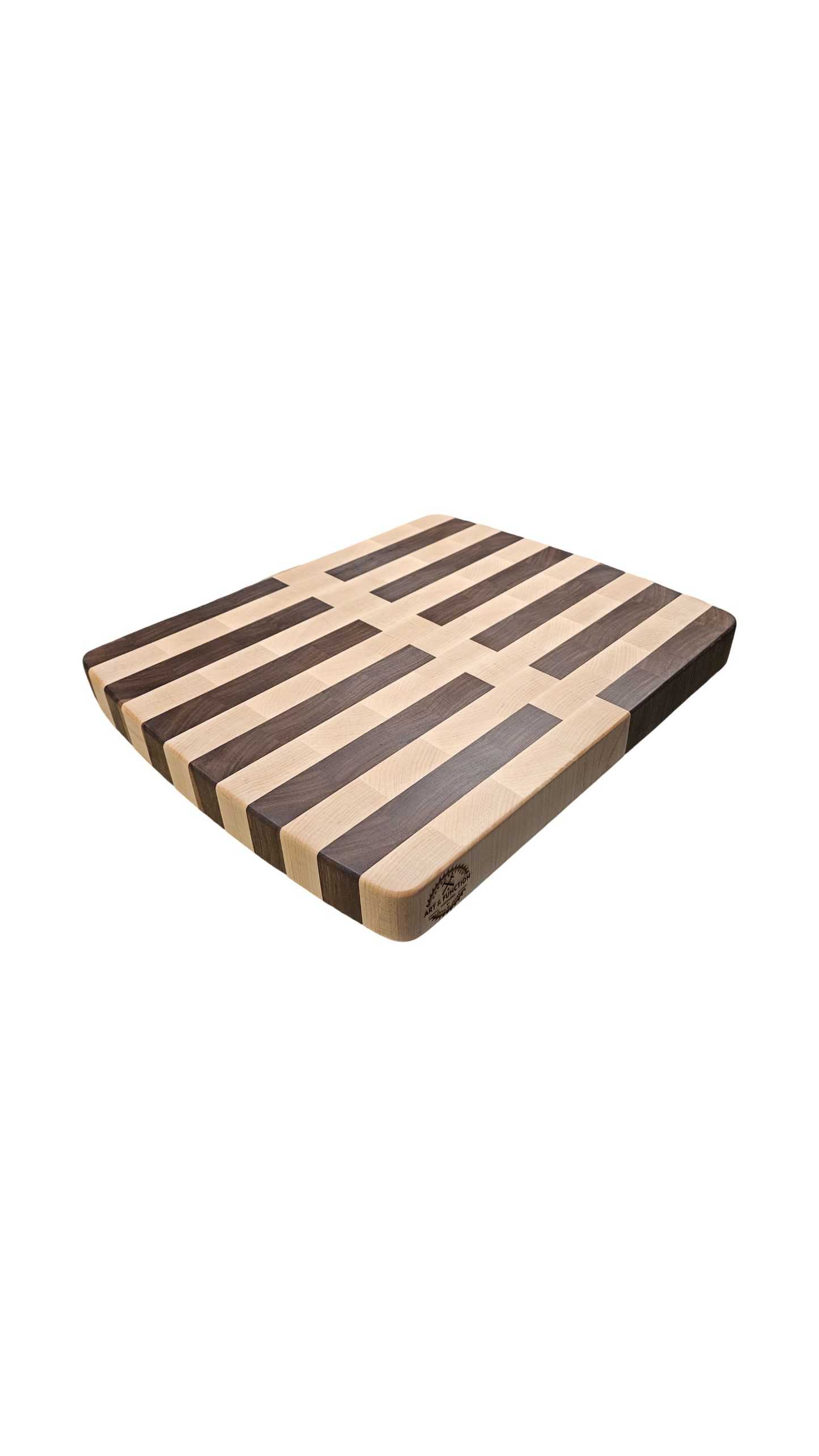 15.75" x 13" x 1.5" Walnut and Maple end grain butcher block