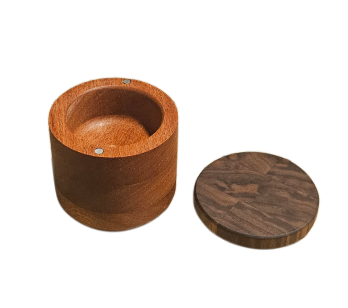 Brazilian Teak & Walnut Salt Cellar