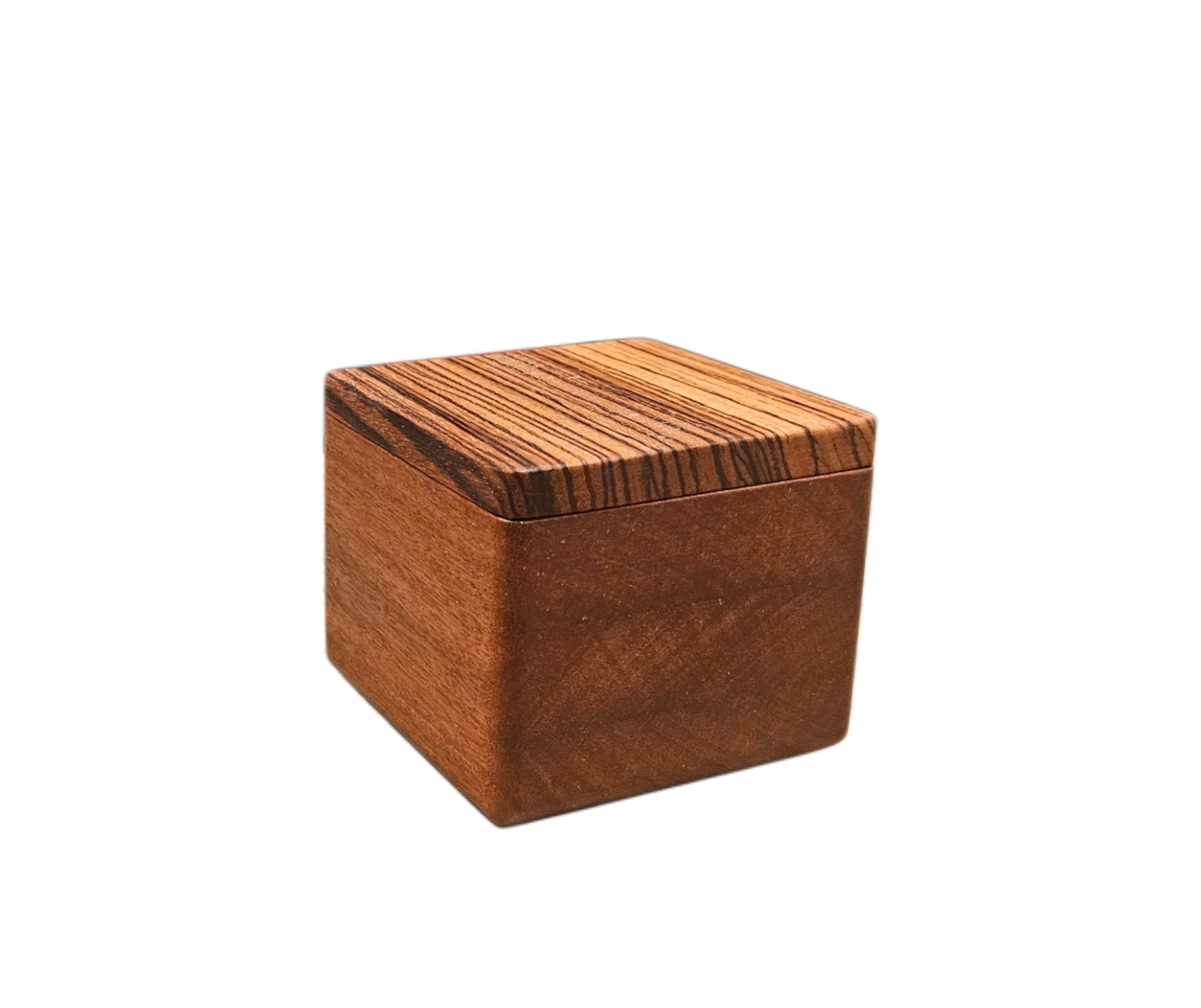 Brazilian Teak Salt Cellar with Zebra wood lid