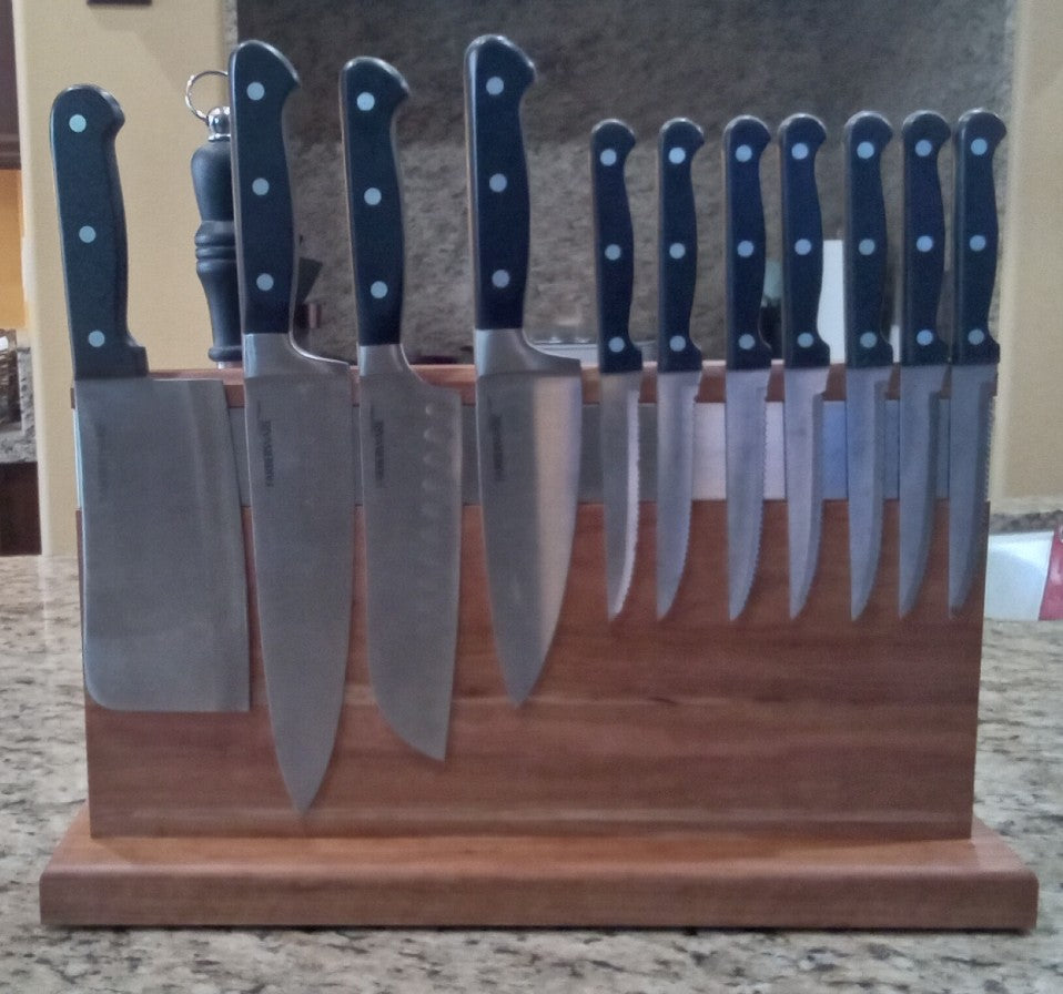 16" Cherry Wood Magnetic Knife Holder