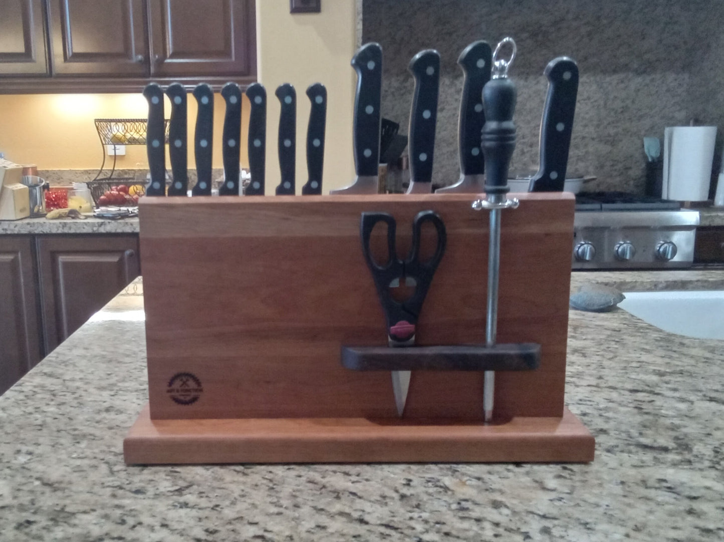 16" Cherry Wood Magnetic Knife Holder