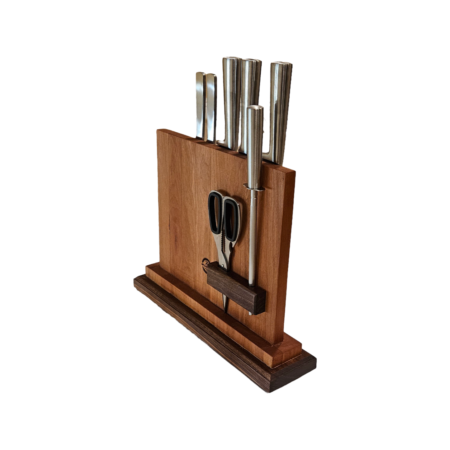 12" Cherry and Walnut Magnetic Knife Holder