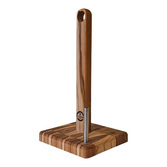 TEAK PAPER TOWEL HOLDER W/ HANDLE