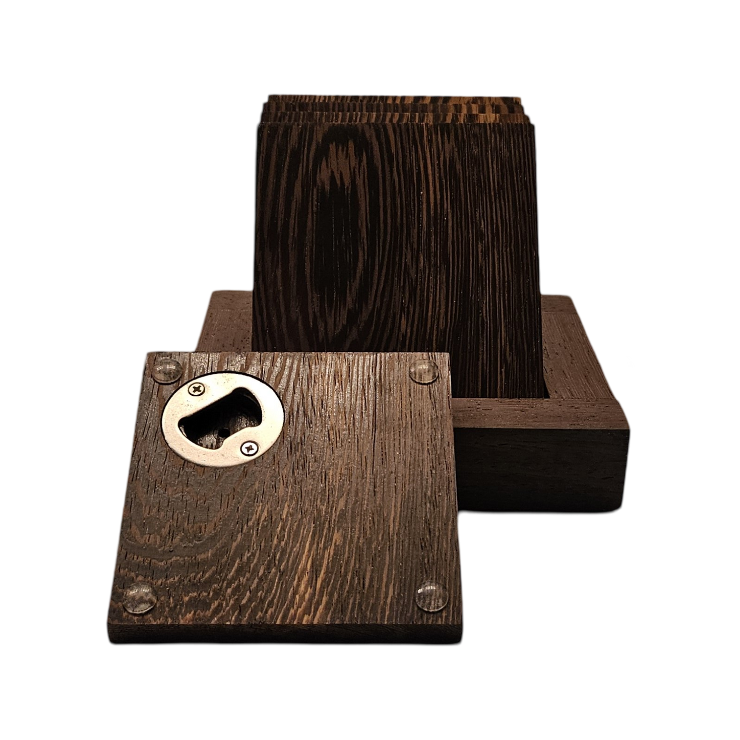 Wenge Bottle opener coasters