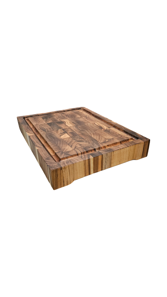 Torched end grain Teak Butcher block