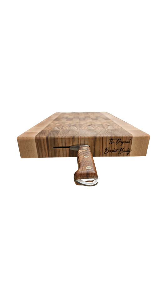 Large Teak and Hard Maple Brisket Buddy (Cleaver Edition)