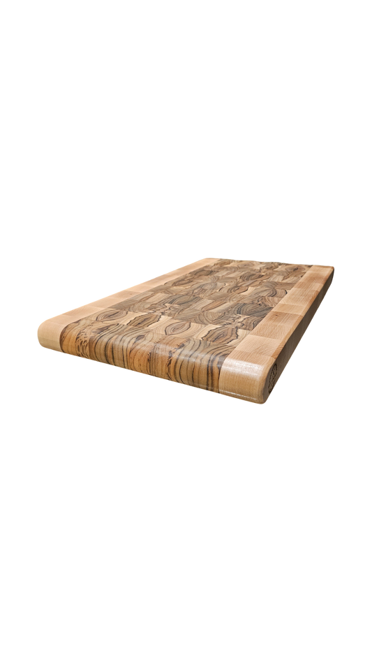 Large End Grain Teak and Maple Butcher Block