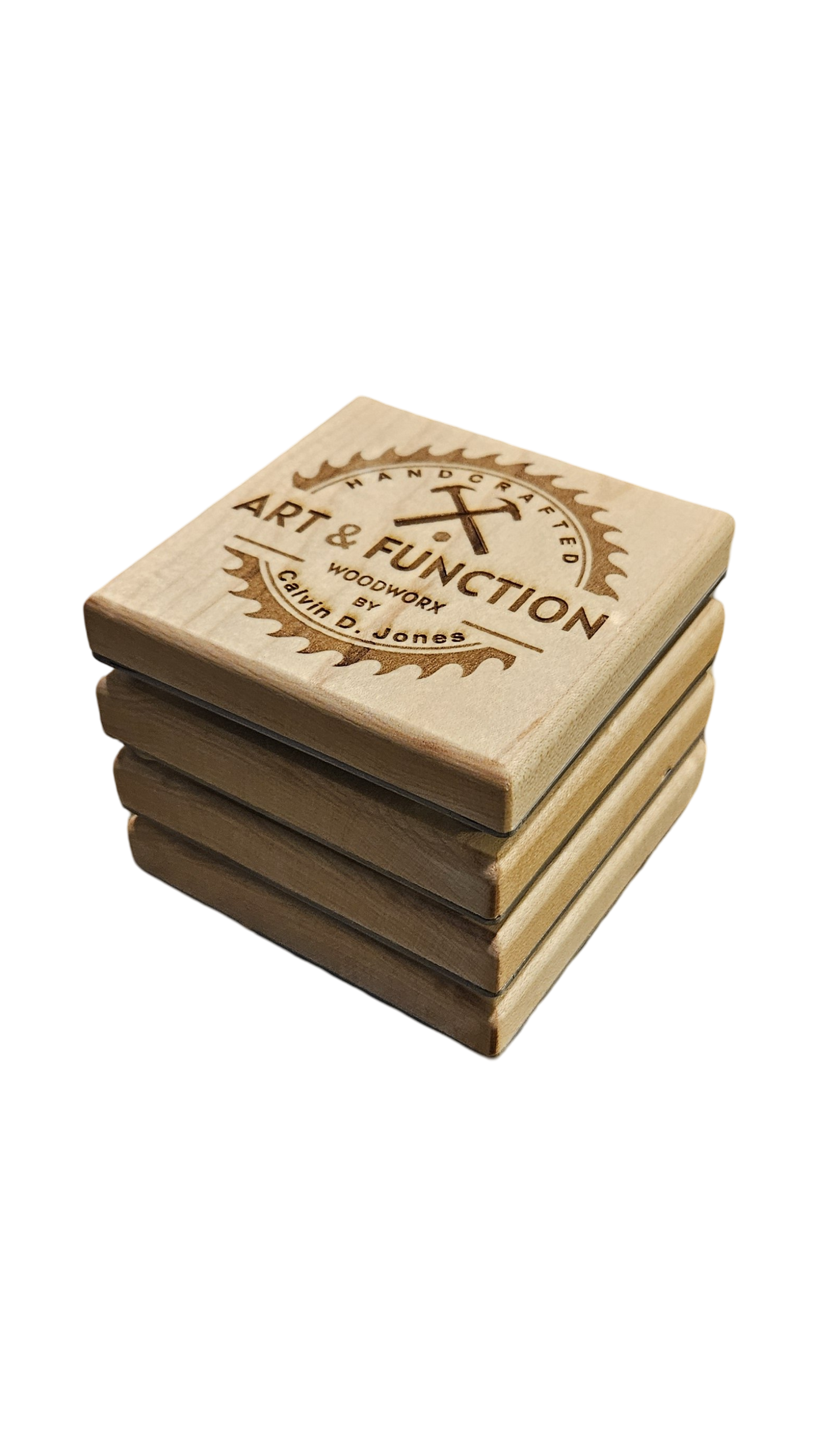 Maple Bottle Opener Coasters (Set of 4)