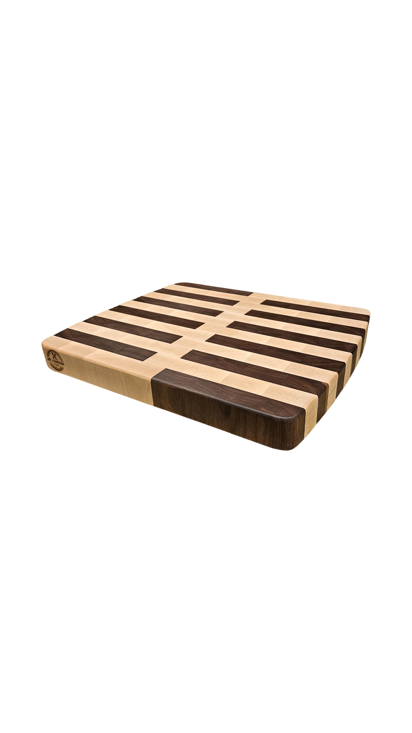 15.75" x 13" x 1.5" Walnut and Maple end grain butcher block