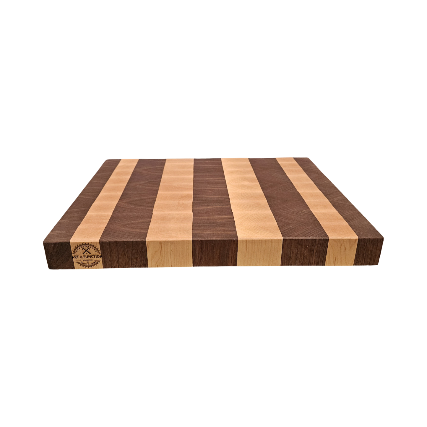 11.375" x 15" x 1.5" Walnut and Maple Butcher Block