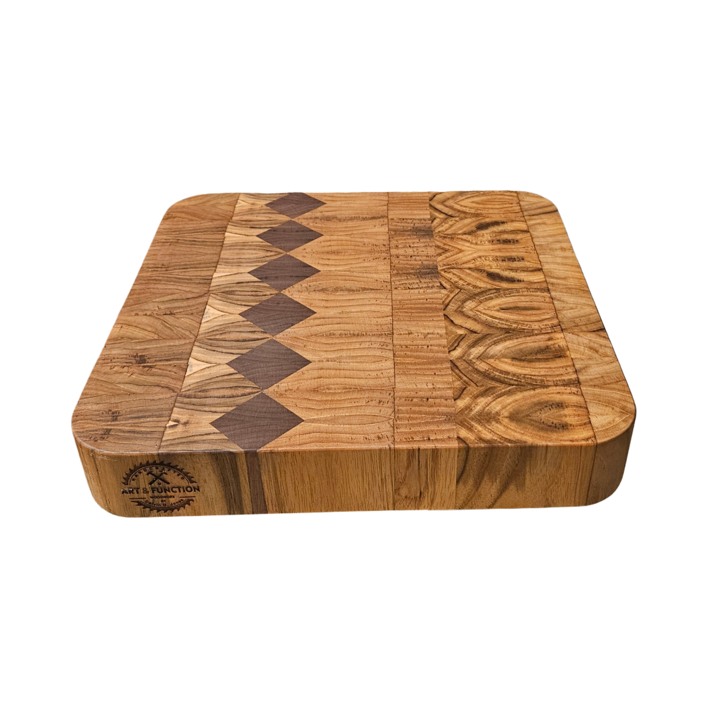 11.25" x 11" x 1.75" Teak Butcher and Walnut Block