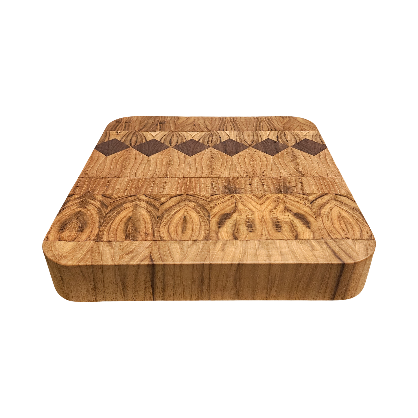 11.25" x 11" x 1.75" Teak Butcher and Walnut Block