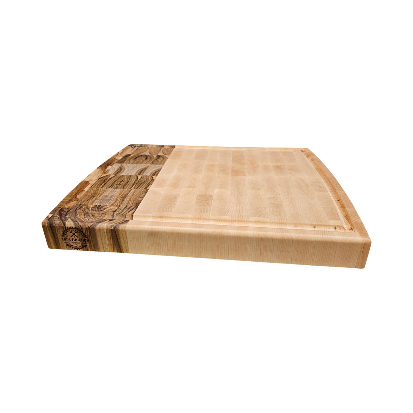 12.76" x 16" x 1.75" Hard Maple and Teak Butcher Block