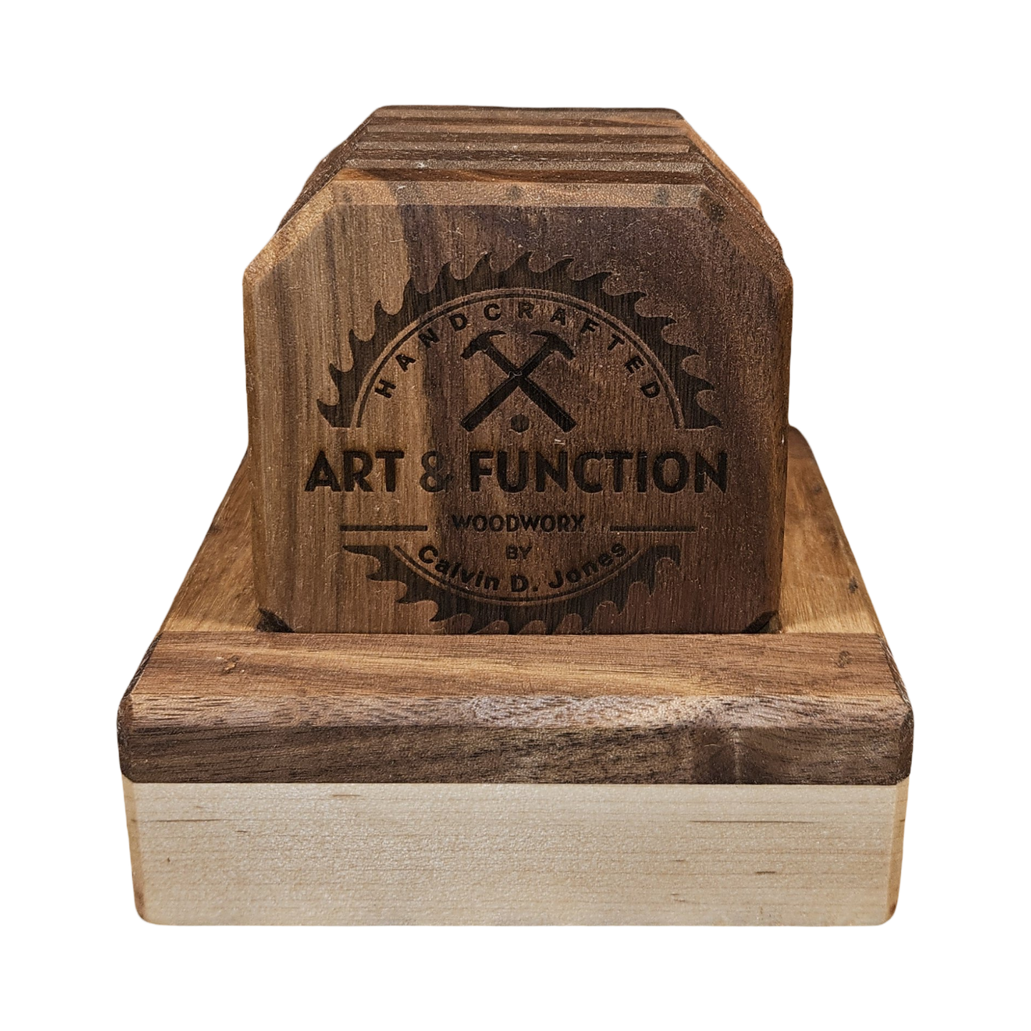 3.5" x 3.5" Walnut Bottle Opener Coasters (Set of 5)