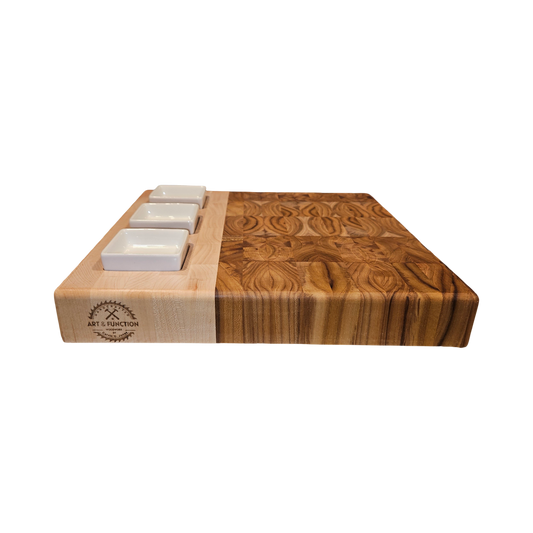 Teak and Hard Maple Charcuterie / Cutting Board