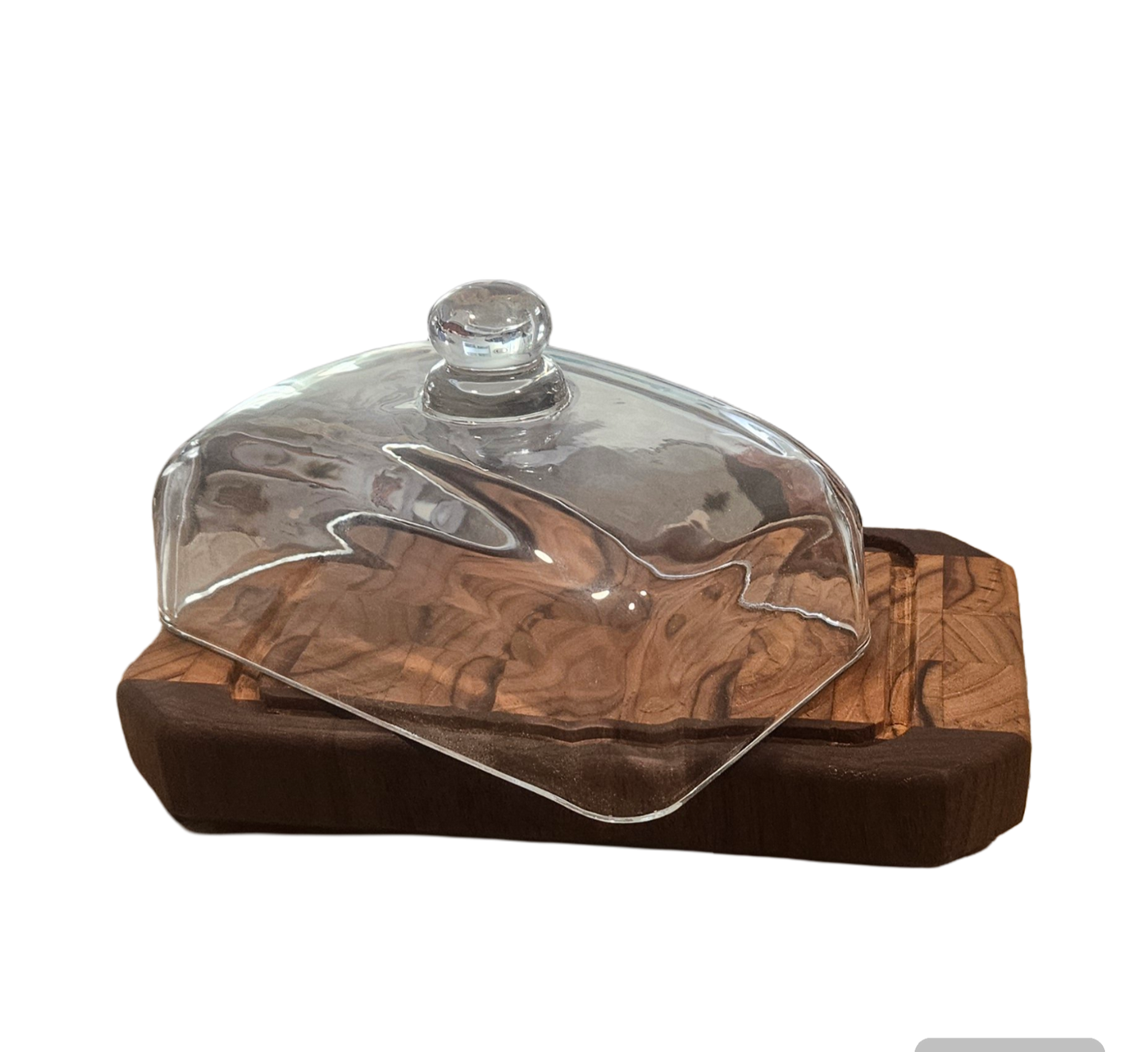 Teak and Walnut butter dish