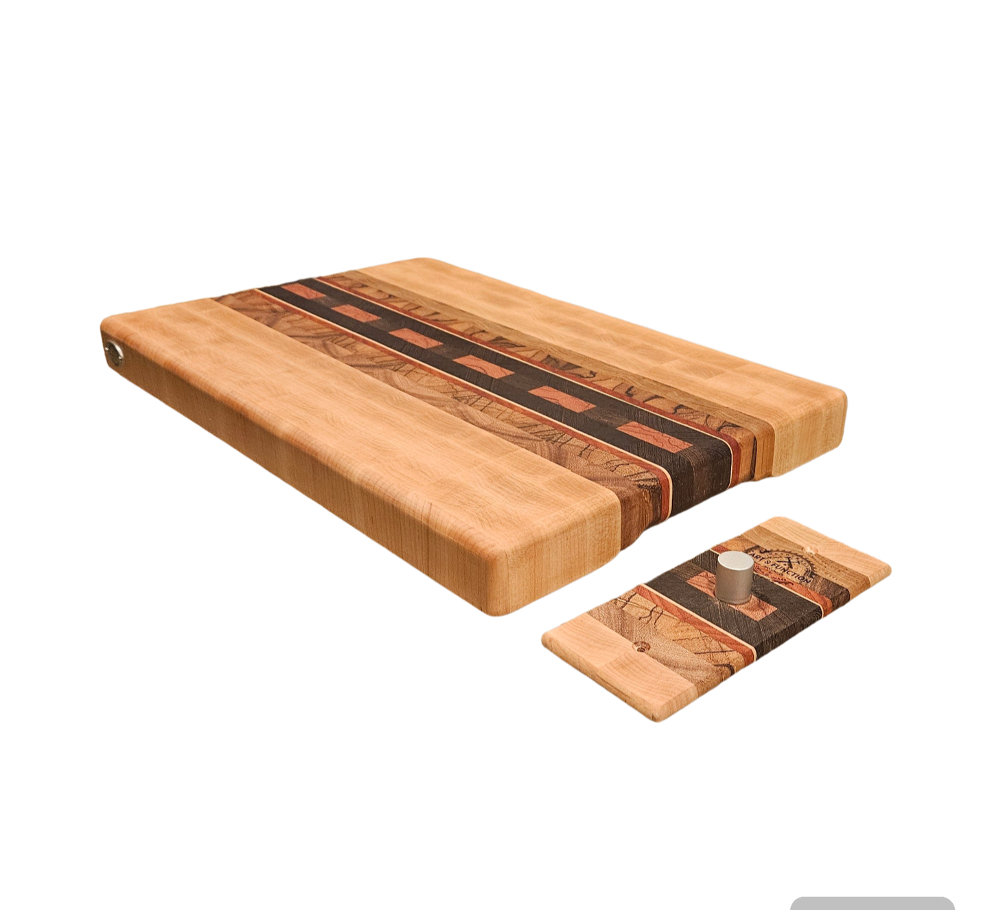Hard Maple and Exotic Wood Butcher Block & wallmount
