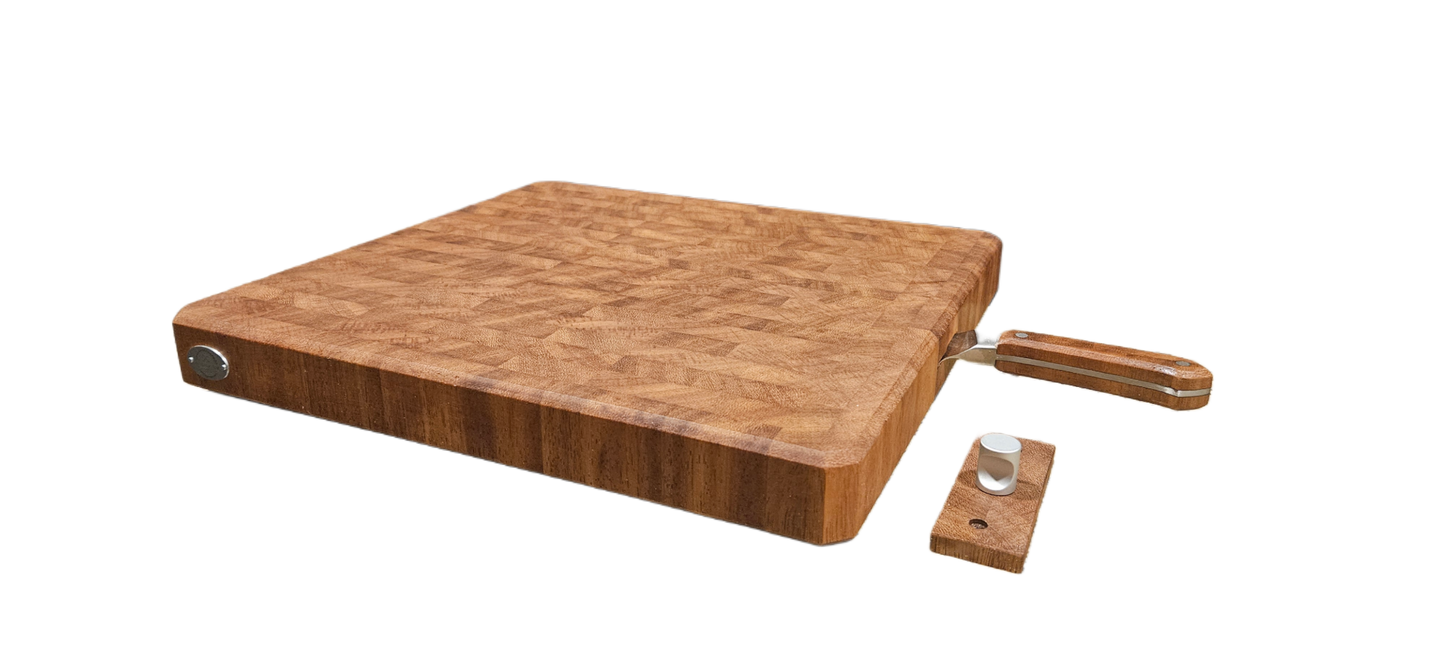 14.5 x 15.5 x 1.75 African Teak Brisket Buddy with  Wallmount