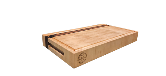 Hard Maple, Brazilian Teak and Wenge reversible Butcher Block