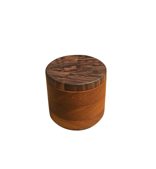 Brazilian Teak & Walnut Salt Cellar