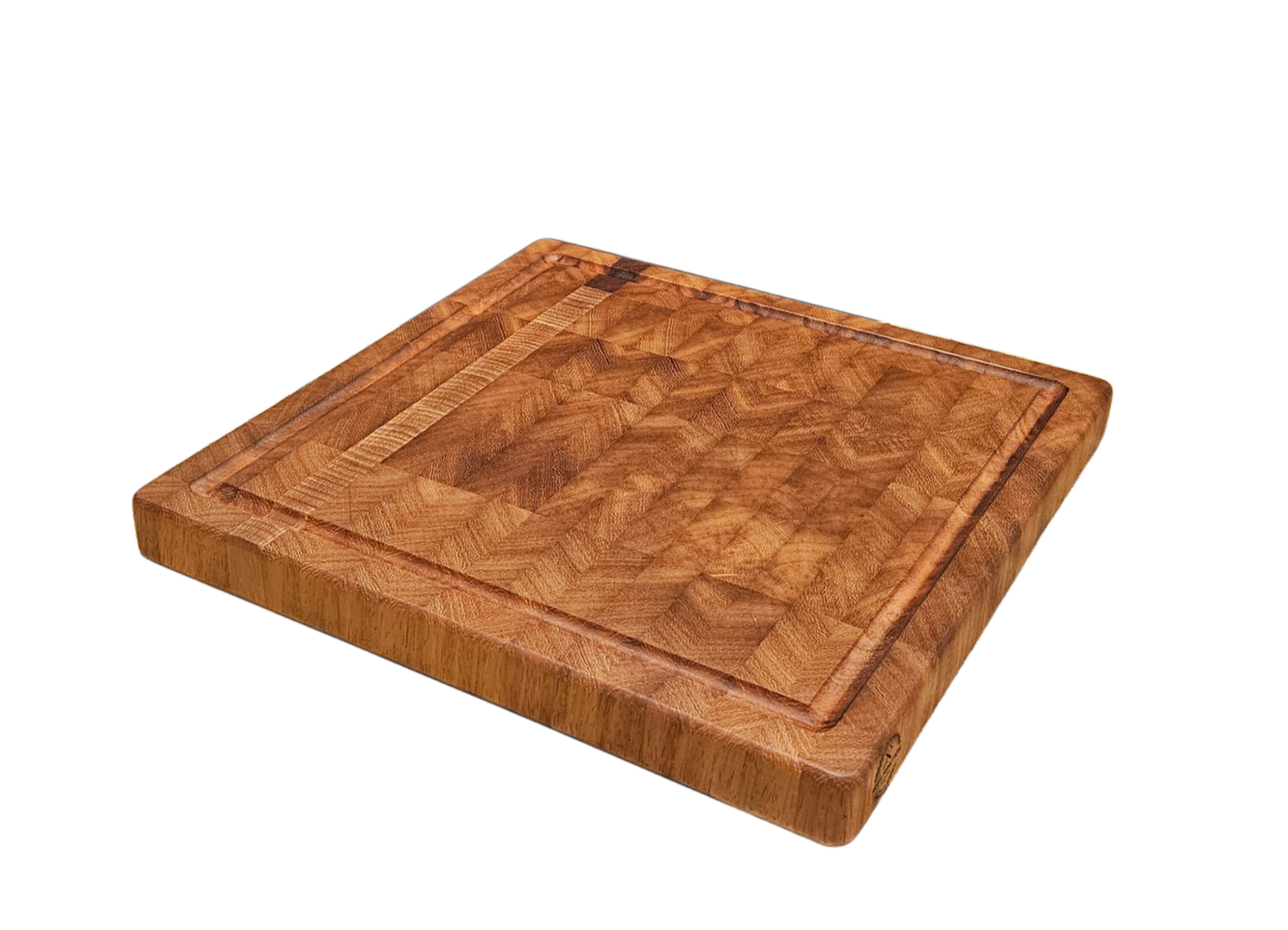 12.5" x 12.5" x 1.25 reversible Iroko Butcher block