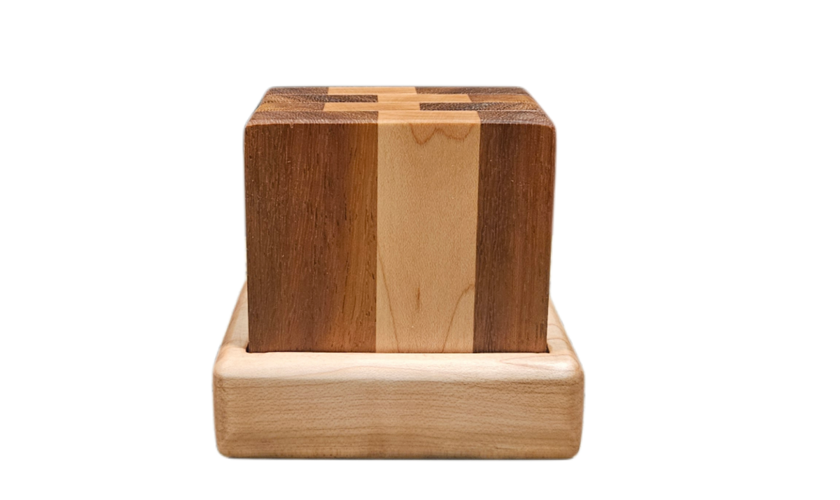 Iroko & Hard Maple Bottle Opener Coasters
