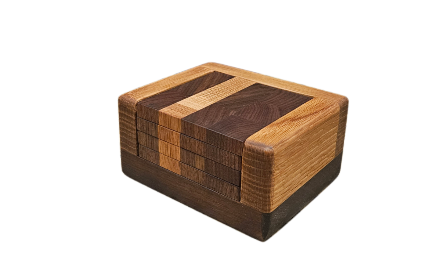 Walnut and White Oak coaster set (4)