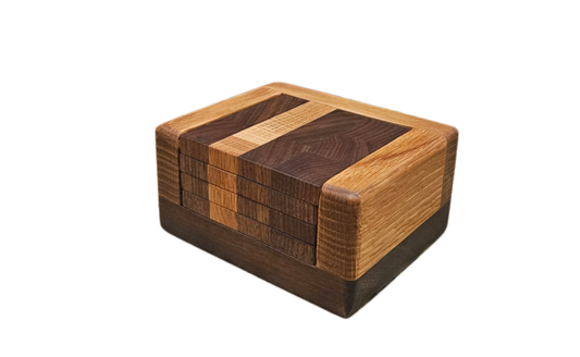 Walnut and White Oak coaster set (4)
