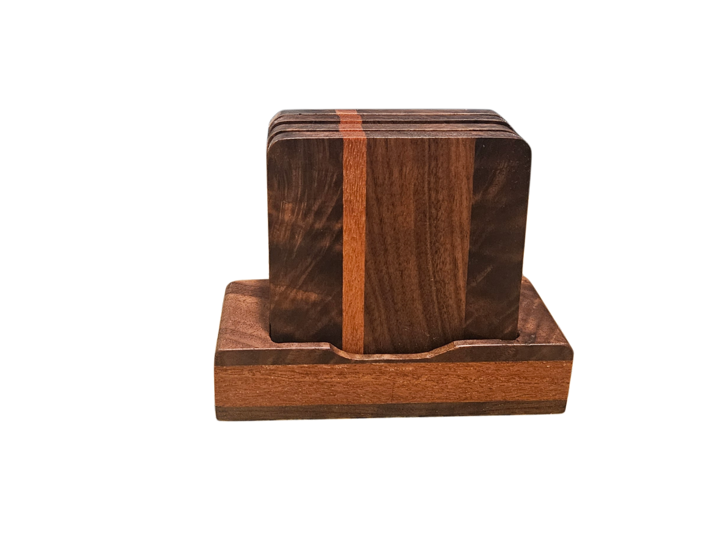 Walnut and Brazilian Teak Bottle Opener Coasters
