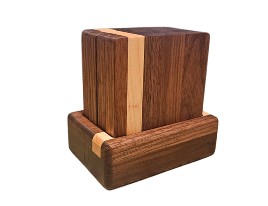 Walnut & Hard Maple Bottle Opener Coasters