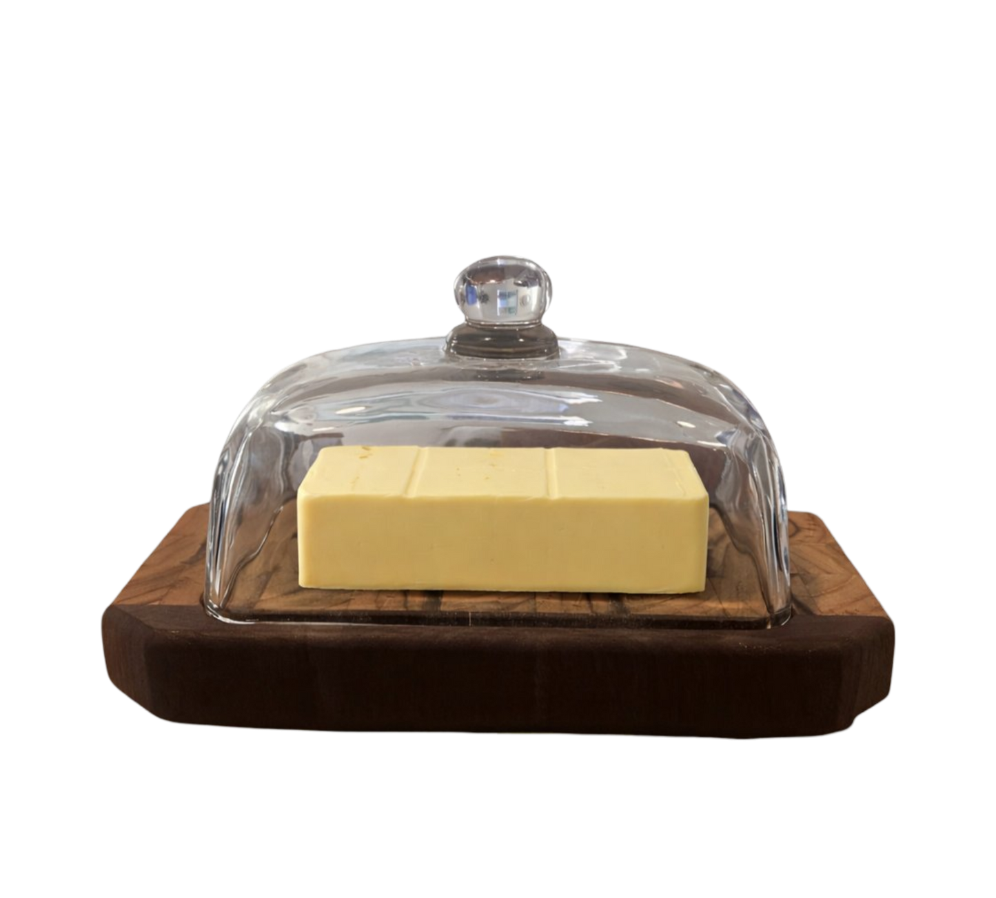 Teak and Walnut butter dish