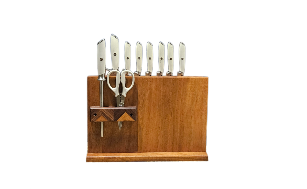 16in Walnut and Hard Maple Magnetic Knife holder