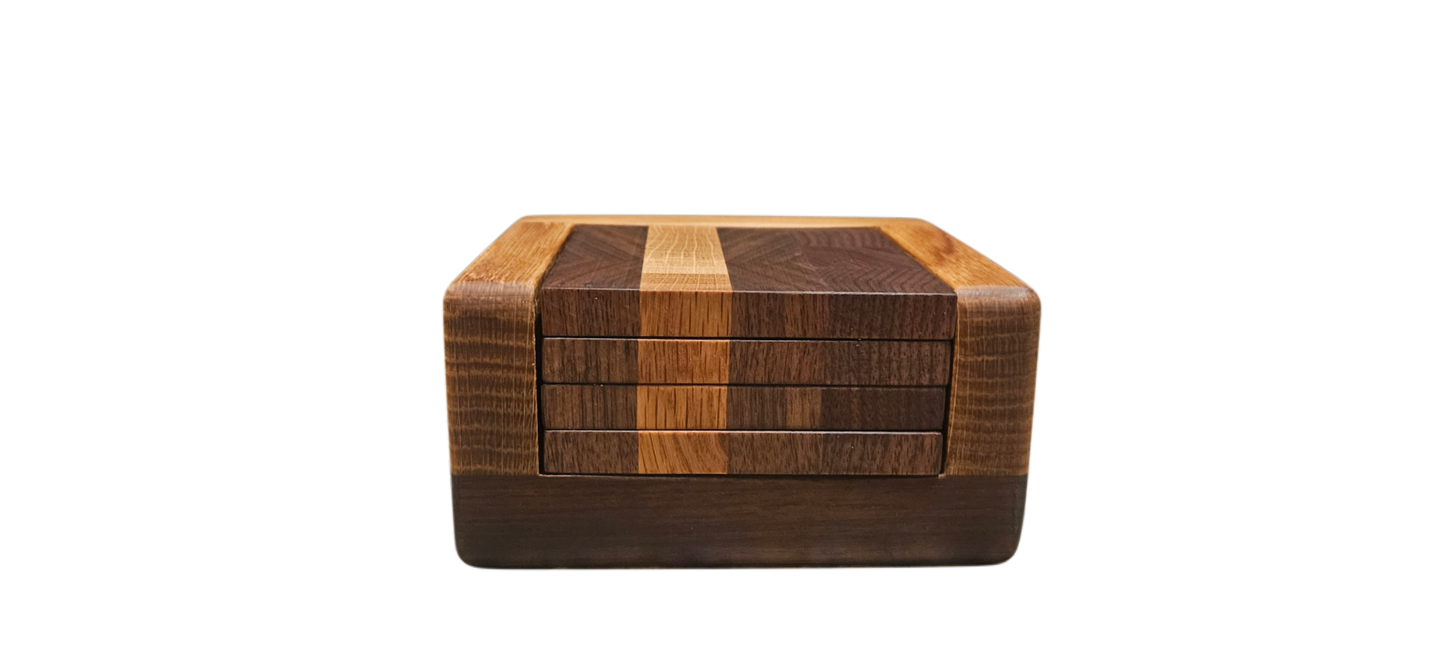 Walnut and White Oak coaster set (4)