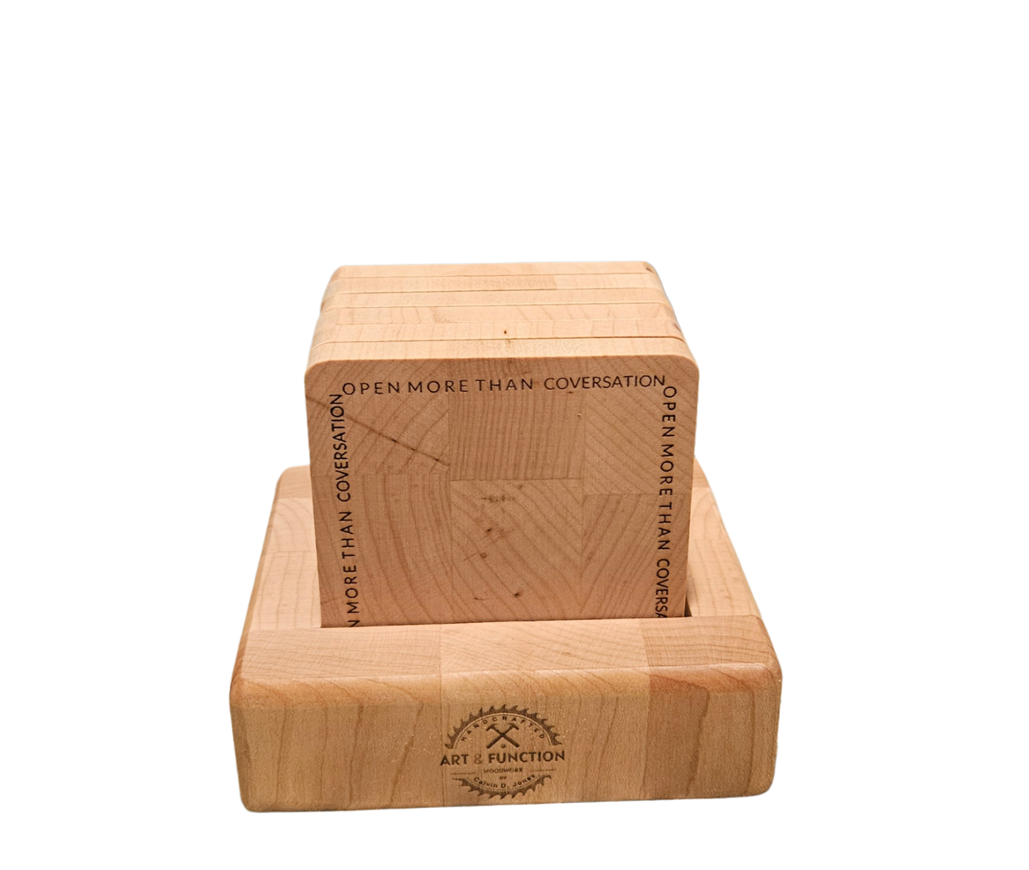Hard Maple Bottle Opener Coasters (Set of 6)