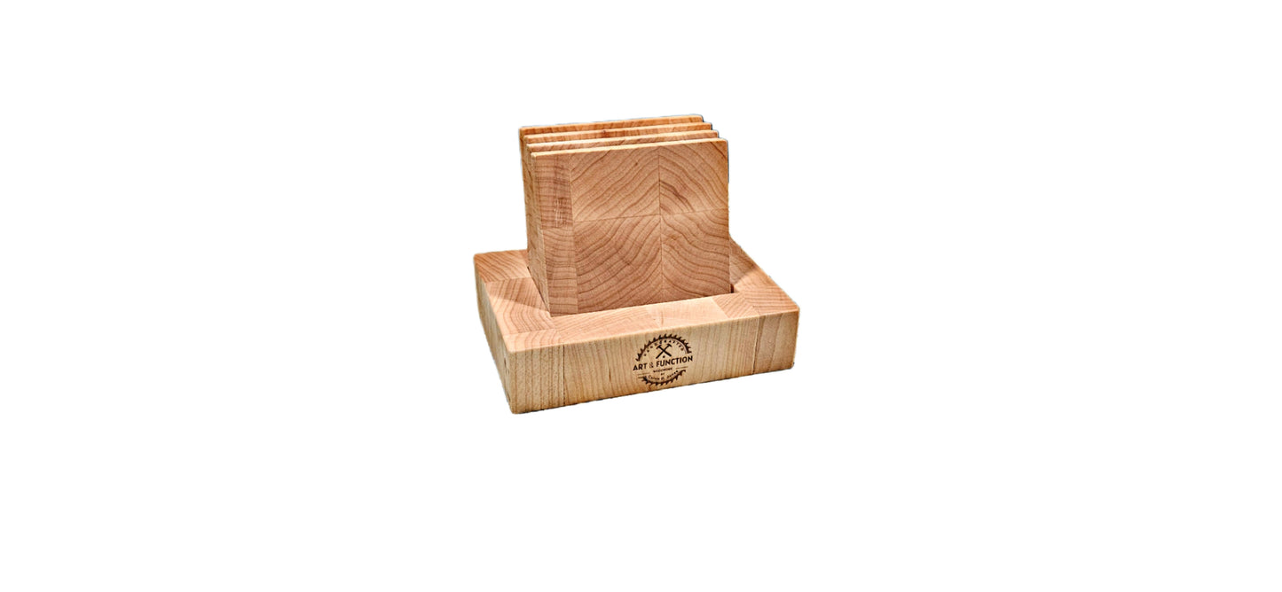 Hard Maple Bottle Opener Coasters