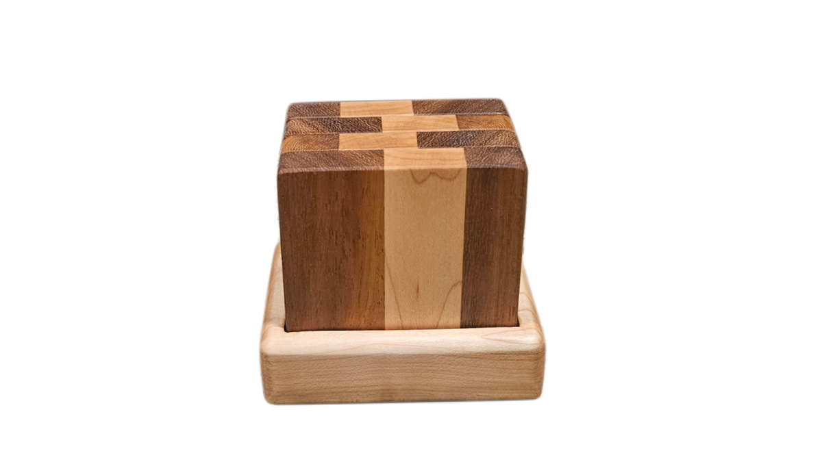 Iroko & Hard Maple Bottle Opener Coasters