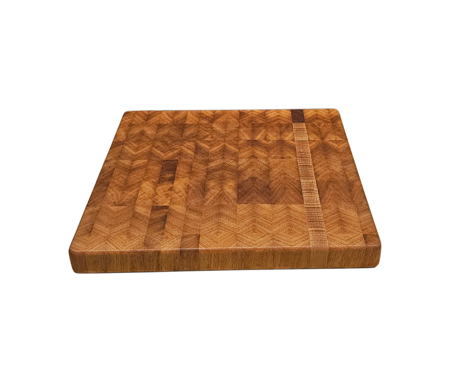 12.5" x 12.5" x 1.25 reversible Iroko Butcher block