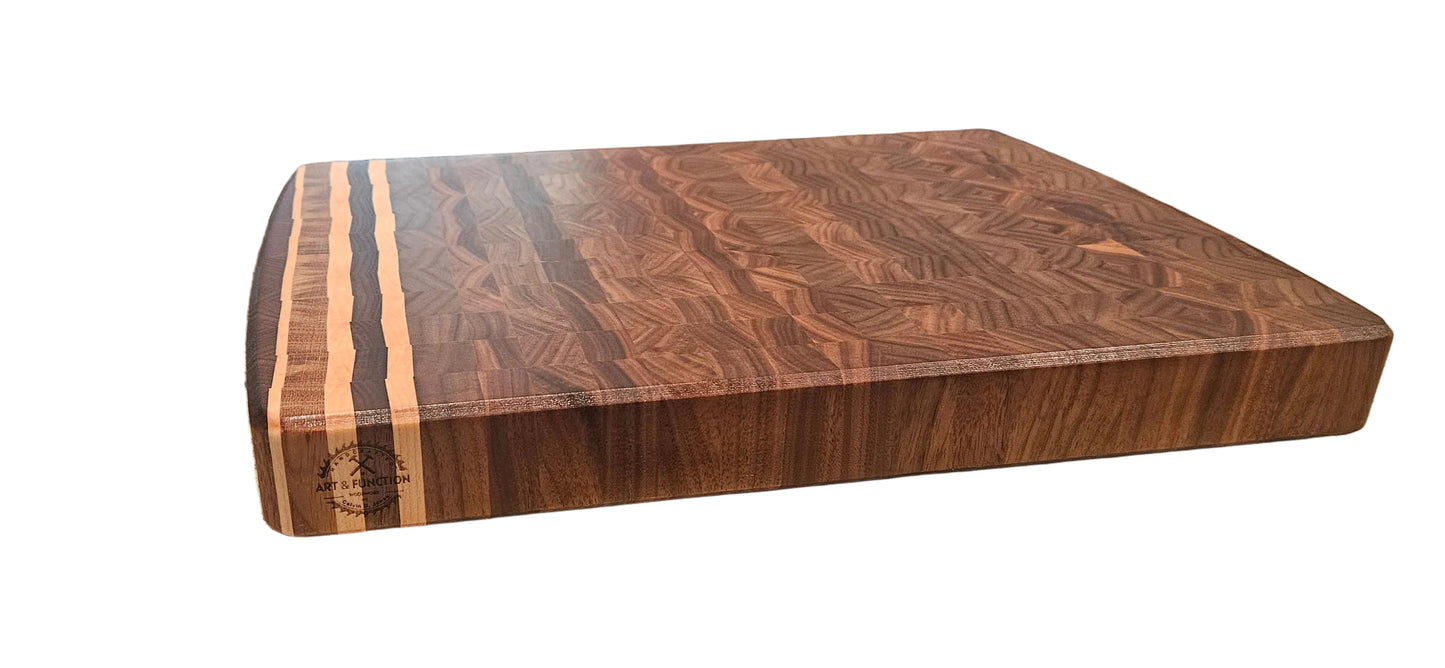 Walnut Butcher Block with Hard Maple and White Oak accents