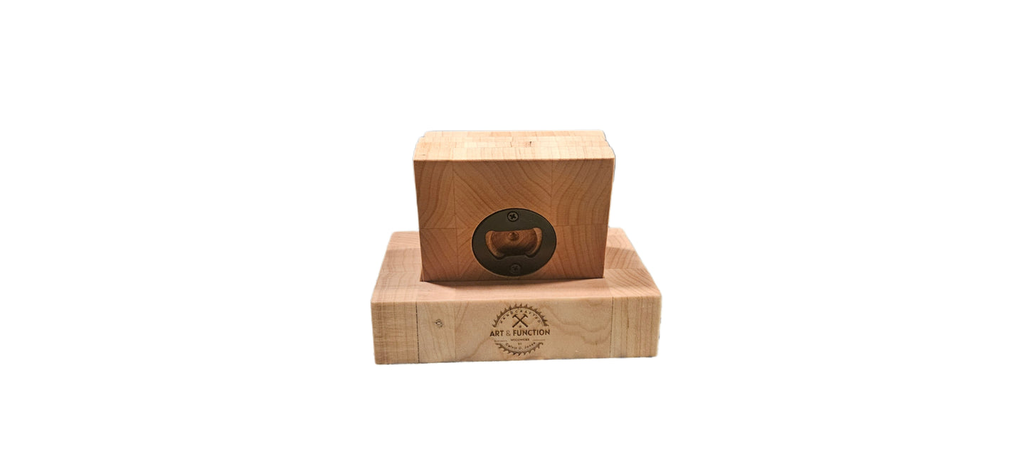 Hard Maple Bottle Opener Coasters