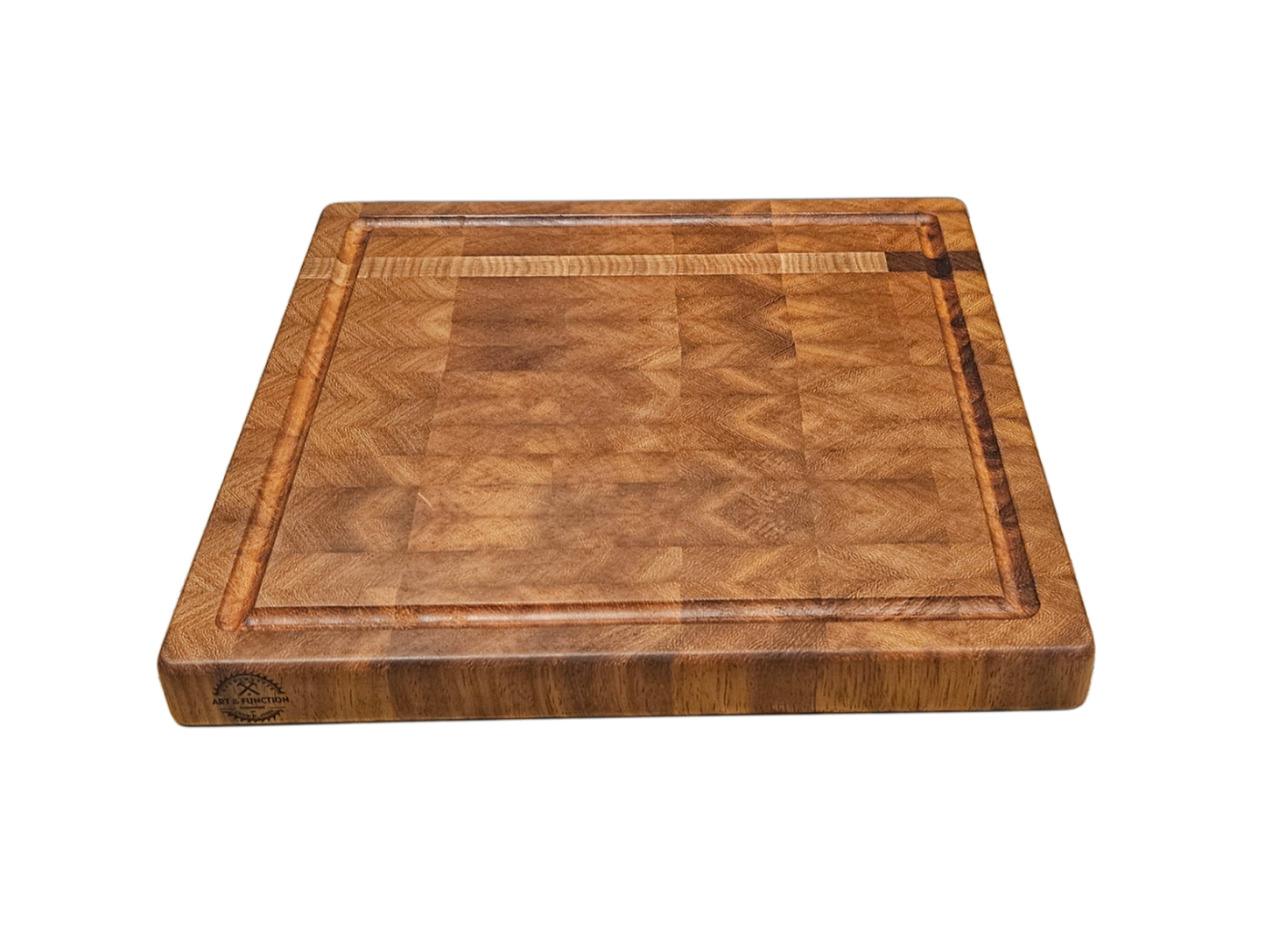 12.5" x 12.5" x 1.25 reversible Iroko Butcher block