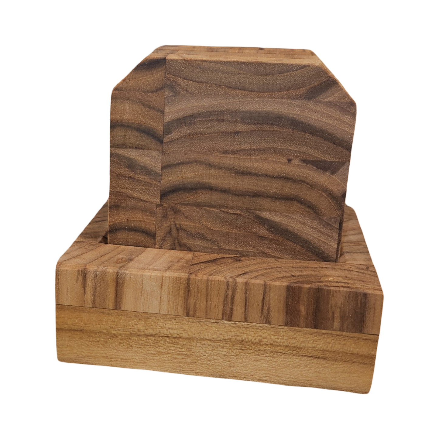 3.5" x 3.5" End Grain Teak Bottle Opener Coasters (Set of 4)
