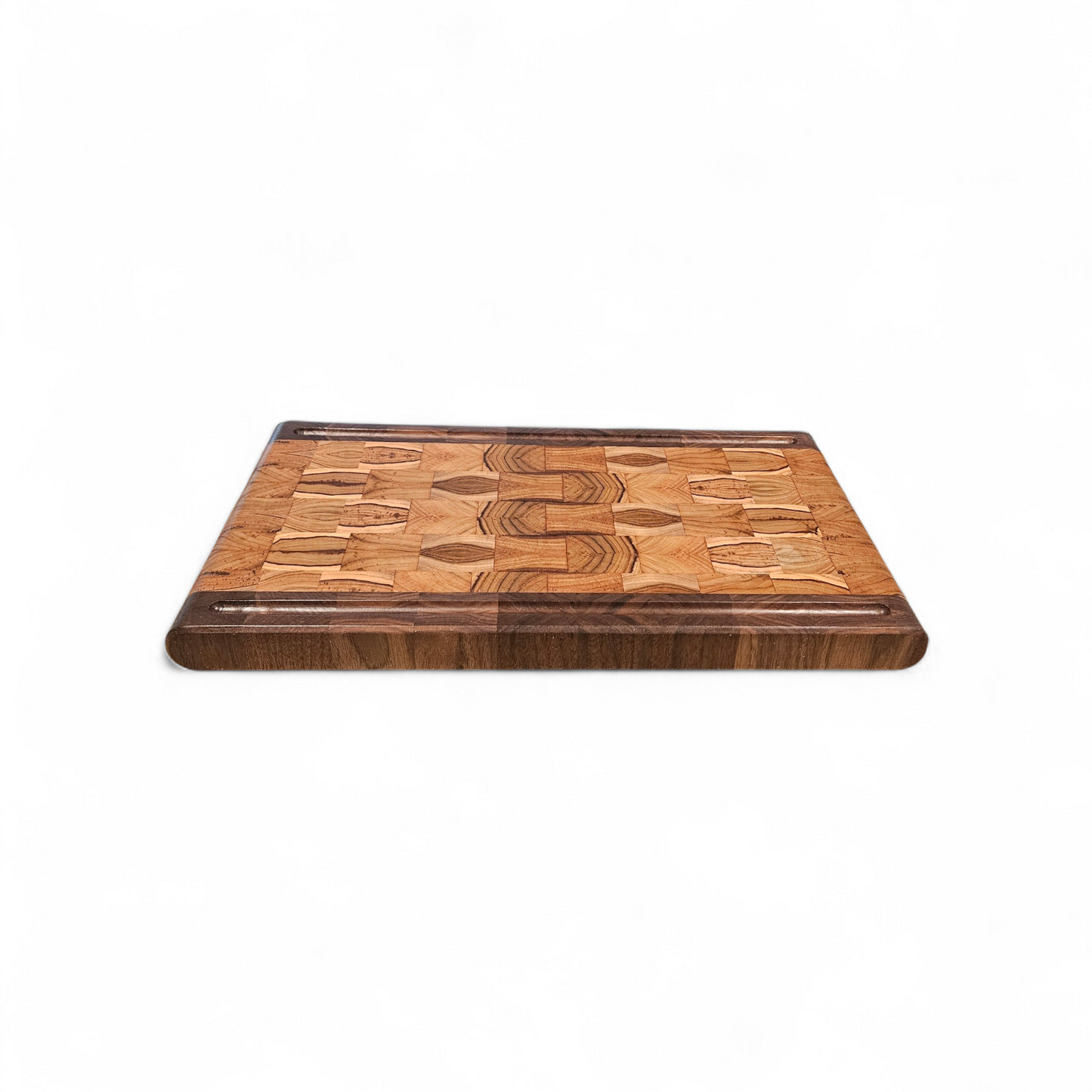 Teak and Walnut Butcher Block 11 x 18.75 x 1.5